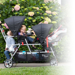 Joovy Big Caboose Stand-On Tandem Triple Stroller Black