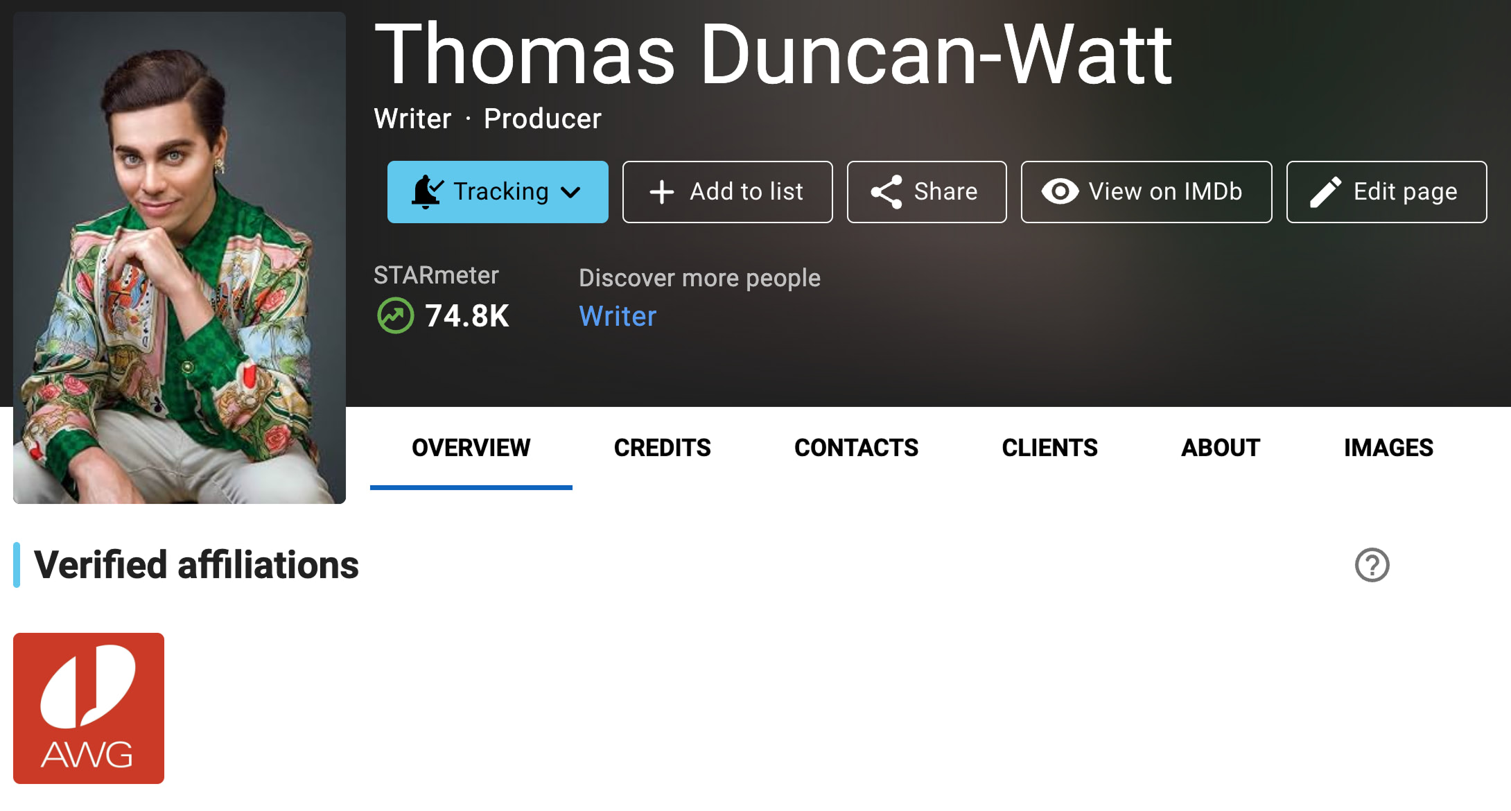 AWG badge on a member page