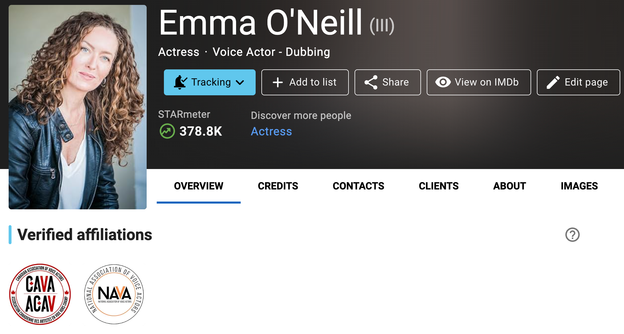 NAVA badge on a member page