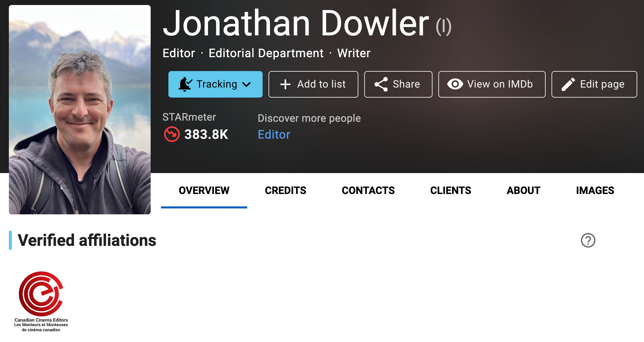 CCE badge on a member page