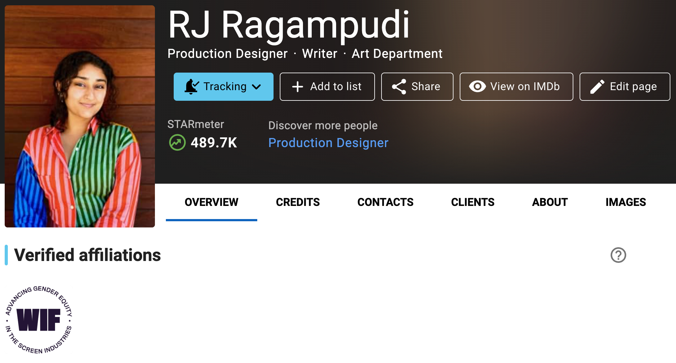 WIF badge on a member page