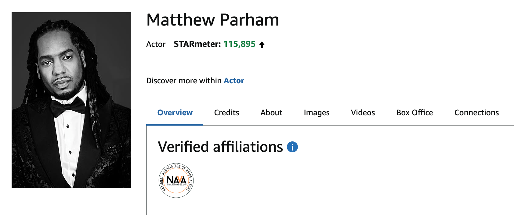 NAVA badge on a member page