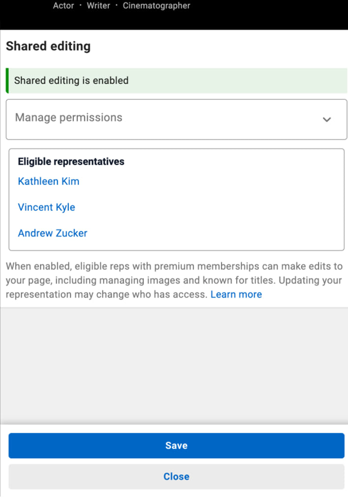 Shared Editing Panel Enabled