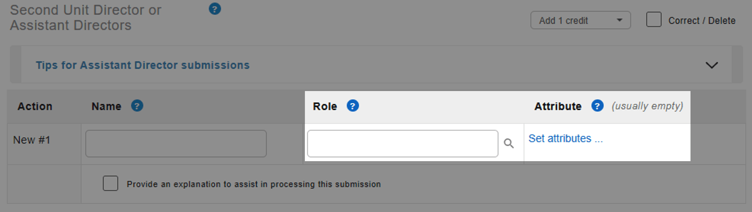 Minor crew credit addition example