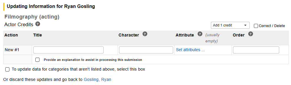 Example of adding credit from name