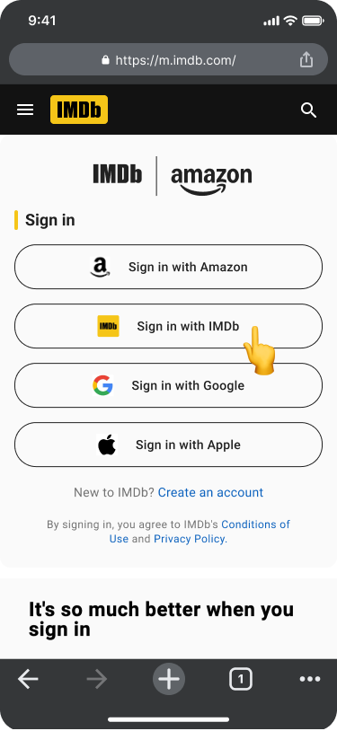 Mobile site: Sign in with IMDb
