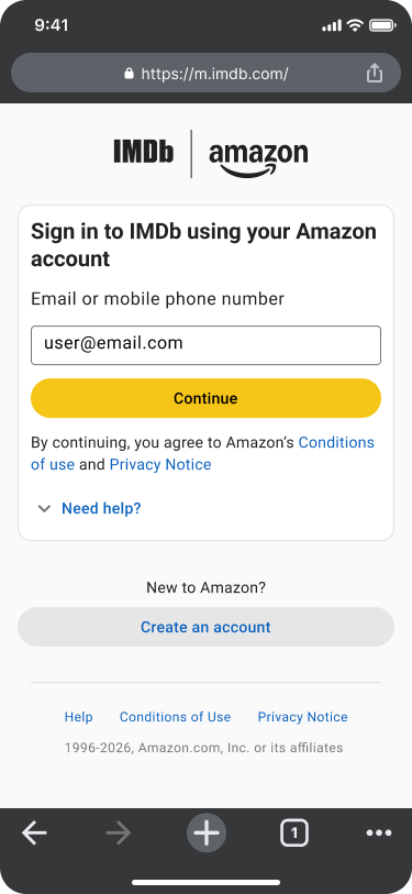 Sign in using Amazon