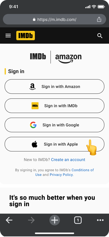 Google or Apple: Sign-in to existing account