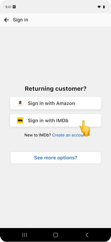 Android: Sign in with IMDb