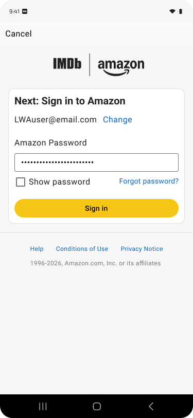 Android: Confirm password