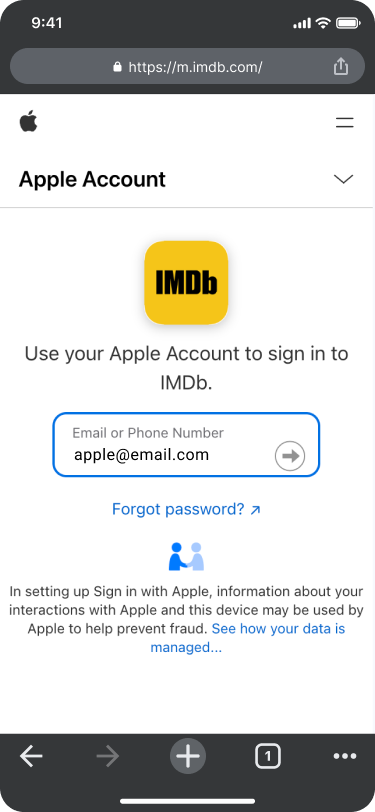 Use Apple to sign in