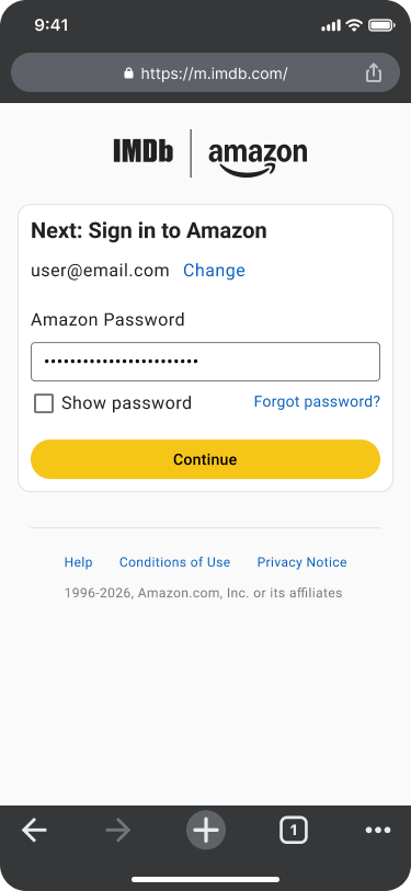 Confirm Amazon password