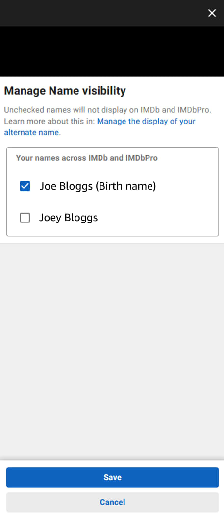Manage display of birth names on IMDbPro