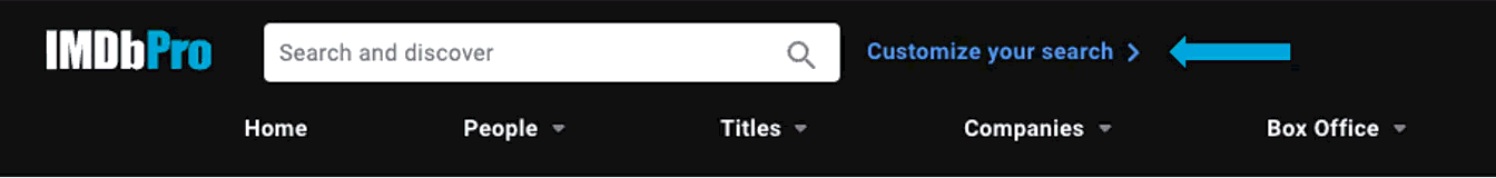 Directions to open IMDbPro Discover