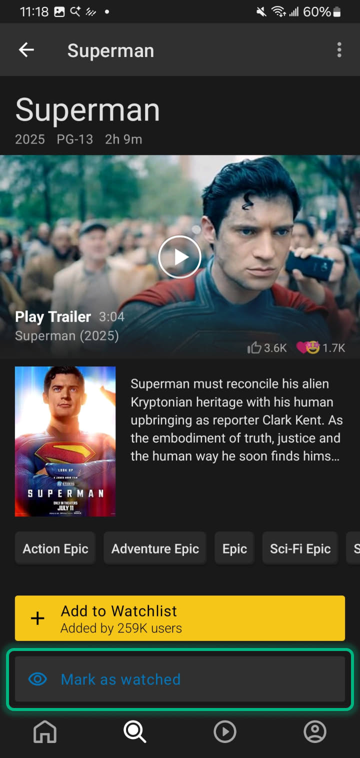 where to find your watch history page on Android