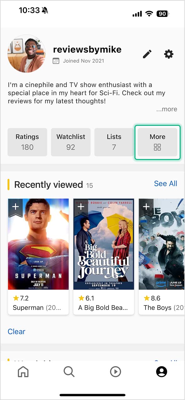 where to find your watch history page on iOS