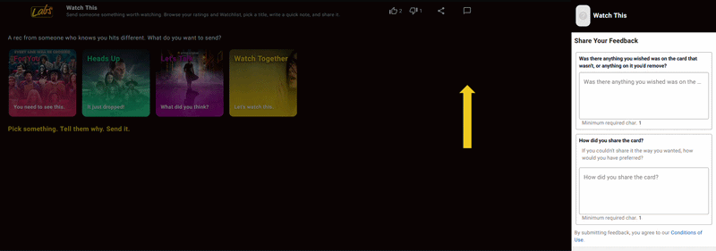 Feedback option in Labs