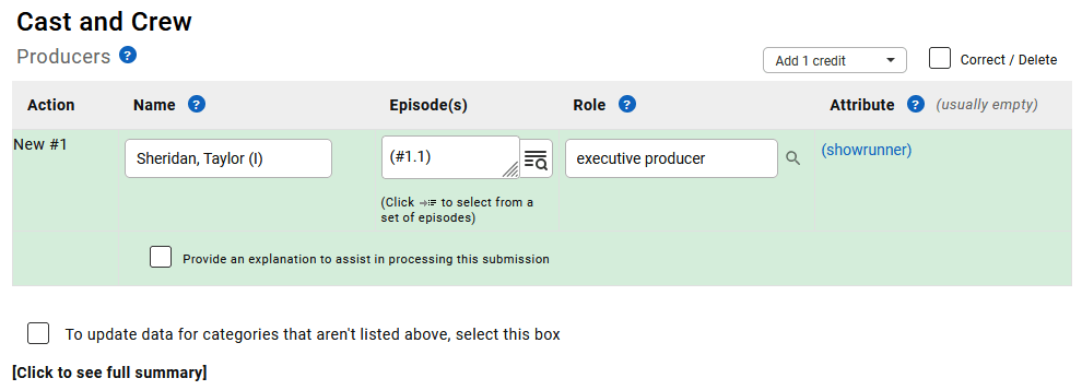 Image of adding new showrunner credits