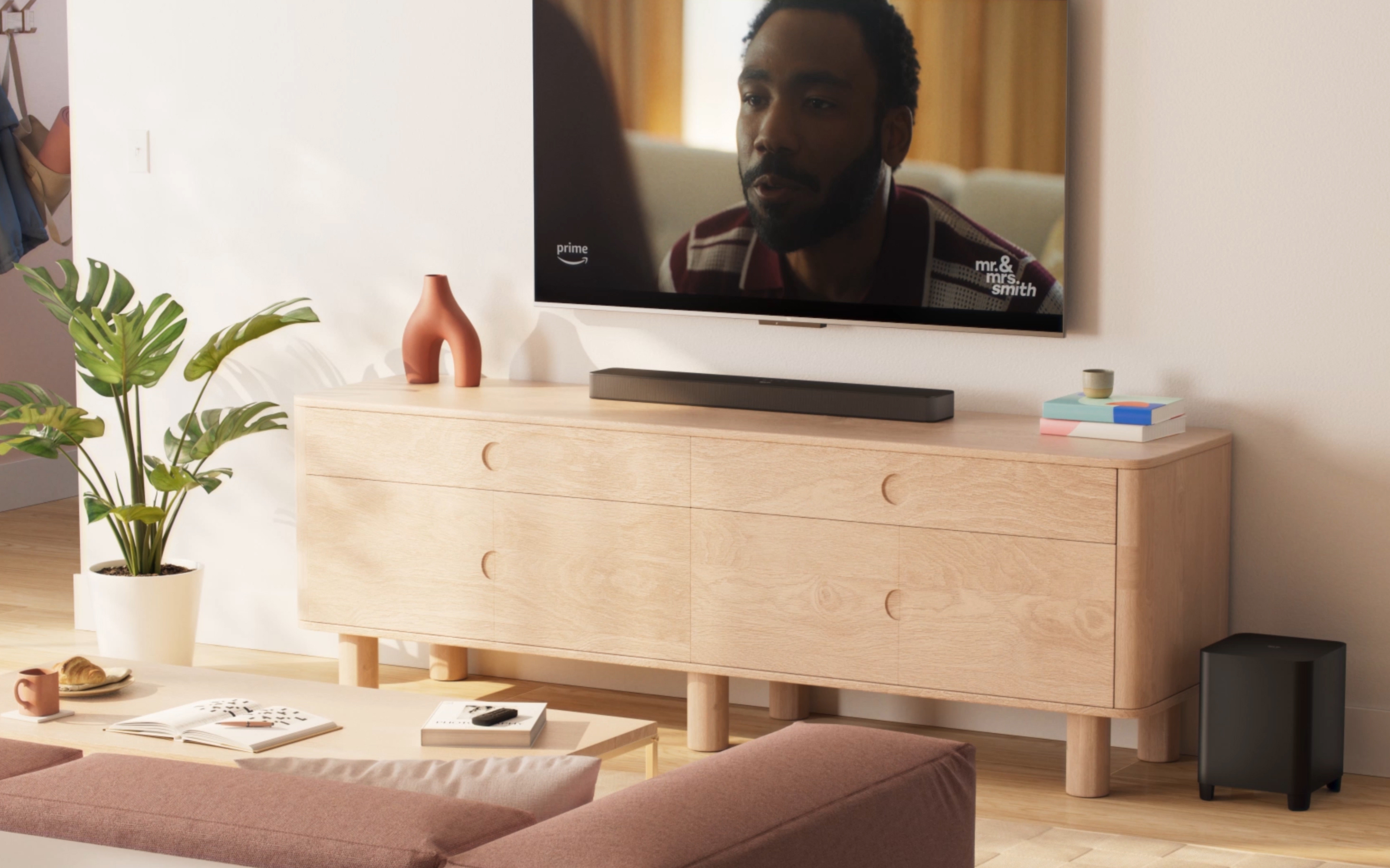 Amazon Fire TV Soundbar Plus with subwoofer (newest model), 3.1 channel, Dolby Atmos, DTS:X, clear dialogue