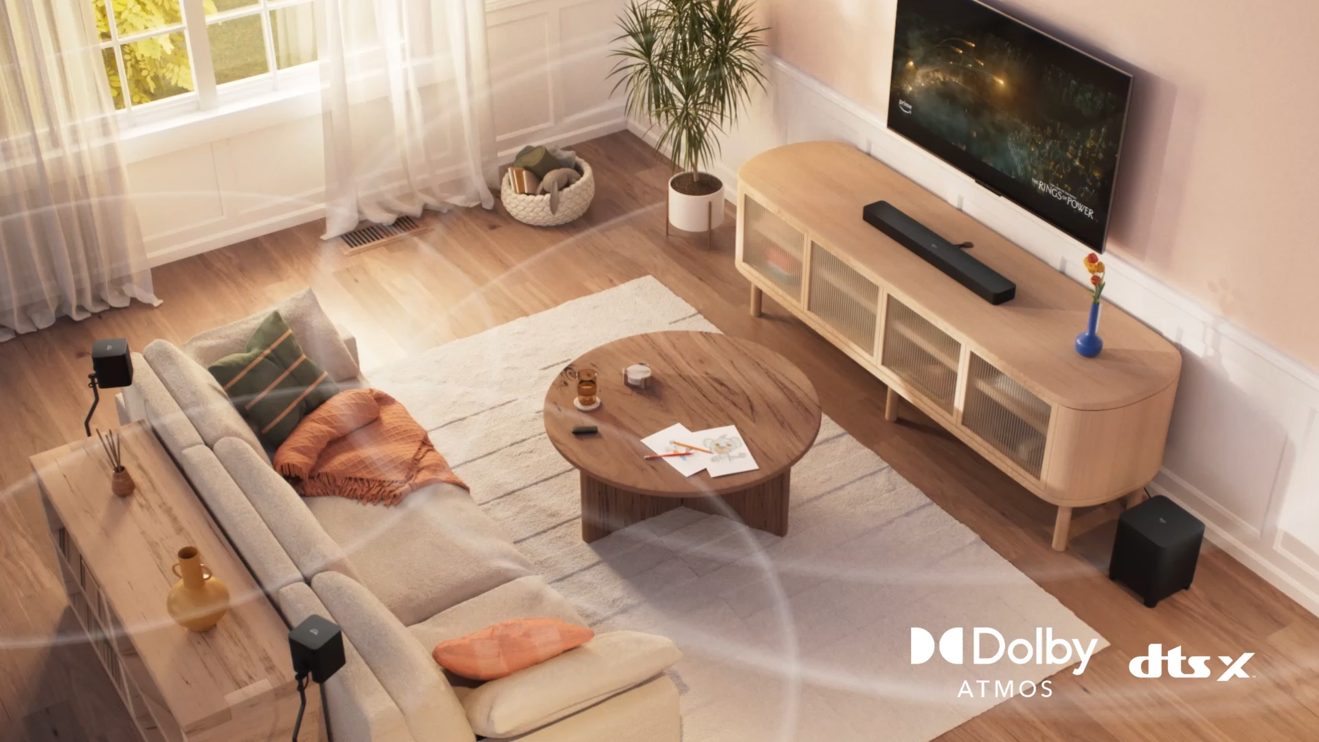 Amazon Fire TV Soundbar Plus with subwoofer (newest model), 3.1 channel, Dolby Atmos, DTS:X, clear dialogue