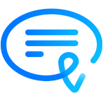 Blue curved arrow symbol transitioning from darker to lighter blue, forming a loop that points to the right.