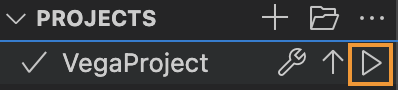 This is a screenshot of the run button for Vega projects