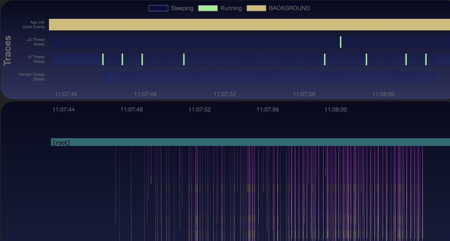 Screenshot that shows how switching to the FlashList component improves performance.