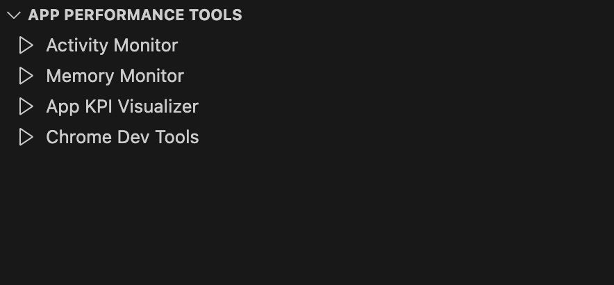 The image shows app performance tooling