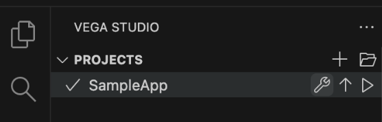 The image shows where to select a project