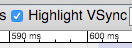 Screenshot of the Highlight VSync checkbox with a checkmark.