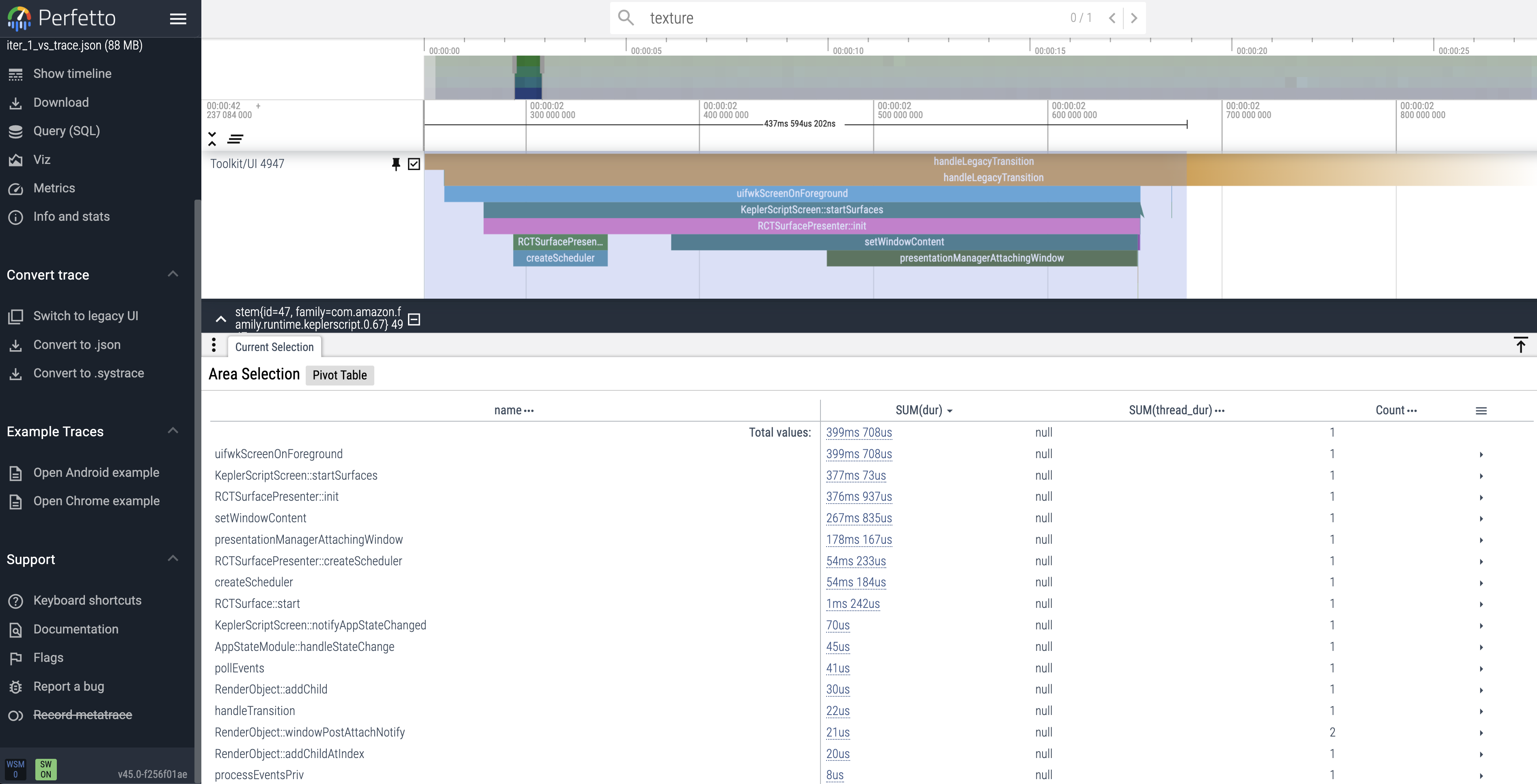 Screenshot of the Toolkit in the Perfecto workspace.