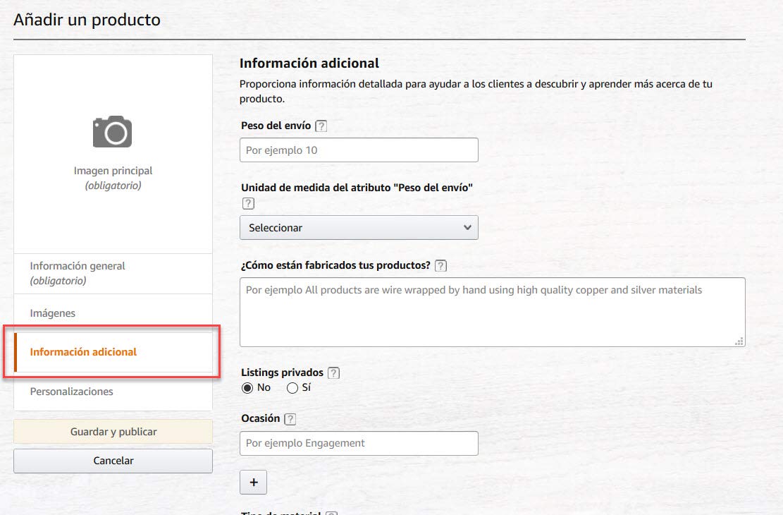 amazon subir productos