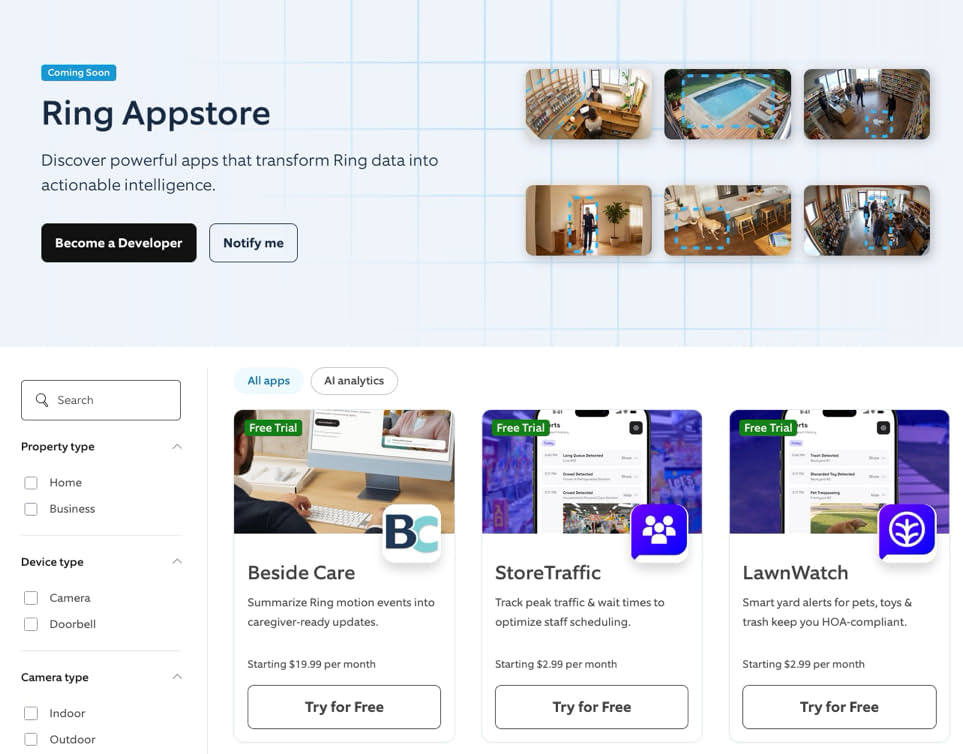 Step 1: Ring user selects app to enable
