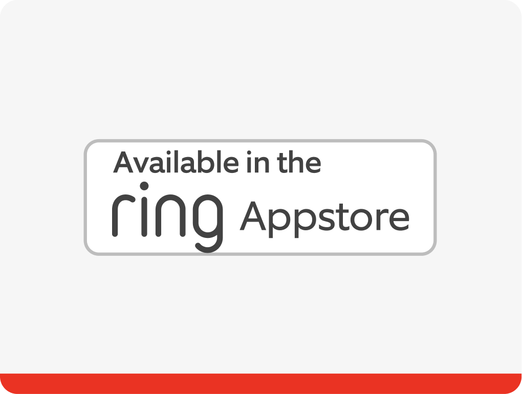 The Ring Appstore badge with its wordmark enlarged relative to the surrounding frame.