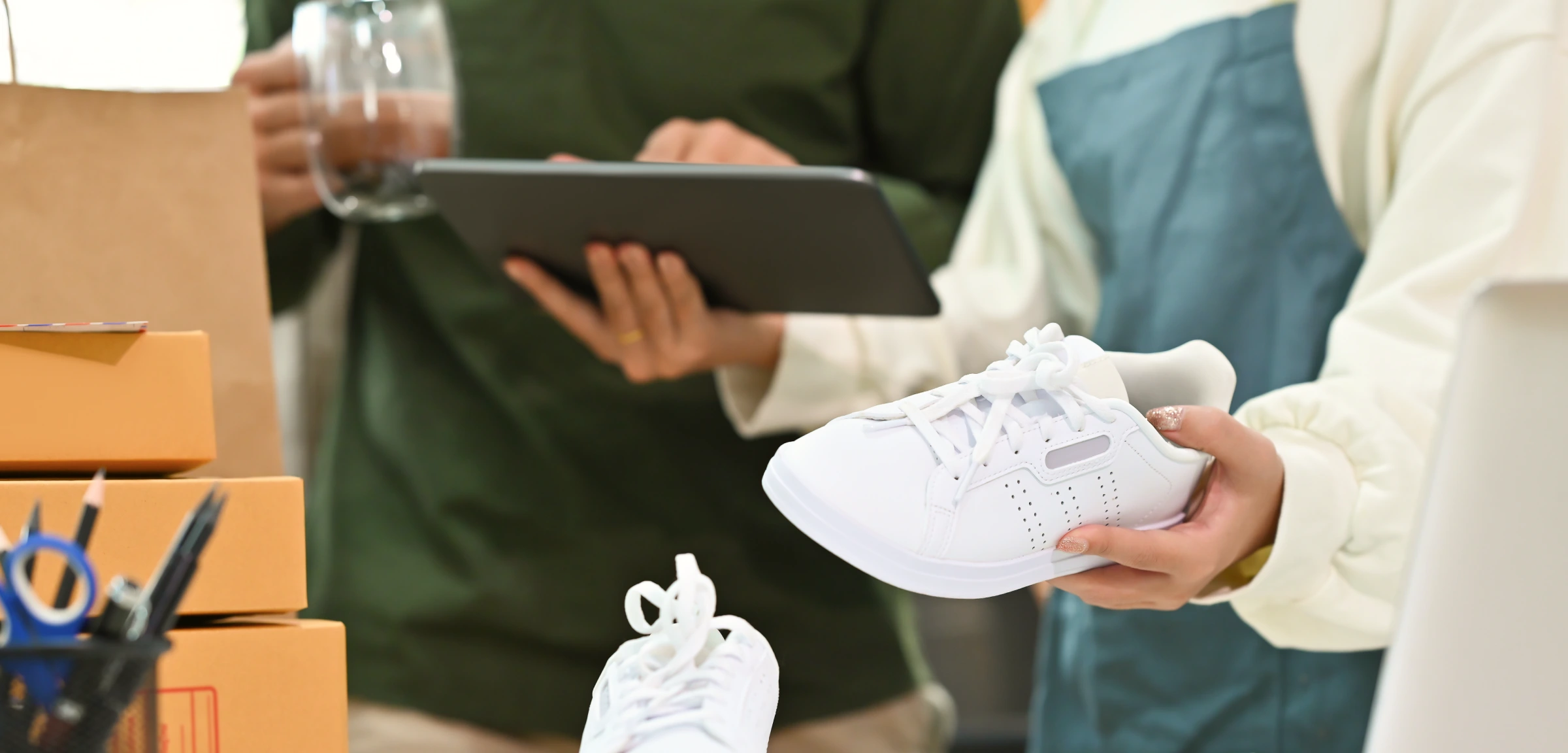 Packing up shoes for shipping