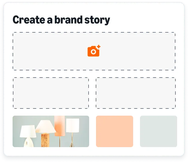 Lo-fi image of a widget for adding an A+ Content brand story to an Amazon product detail page
