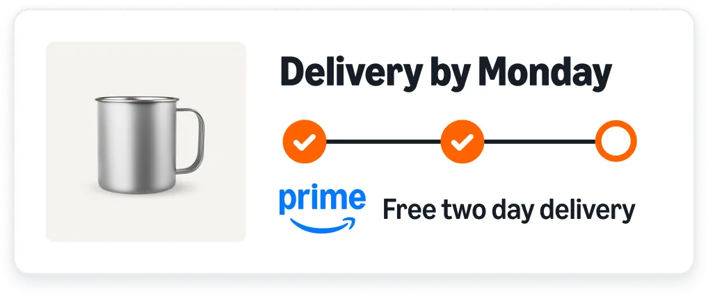Lo-fi image of an Amazon order-delivery tracker