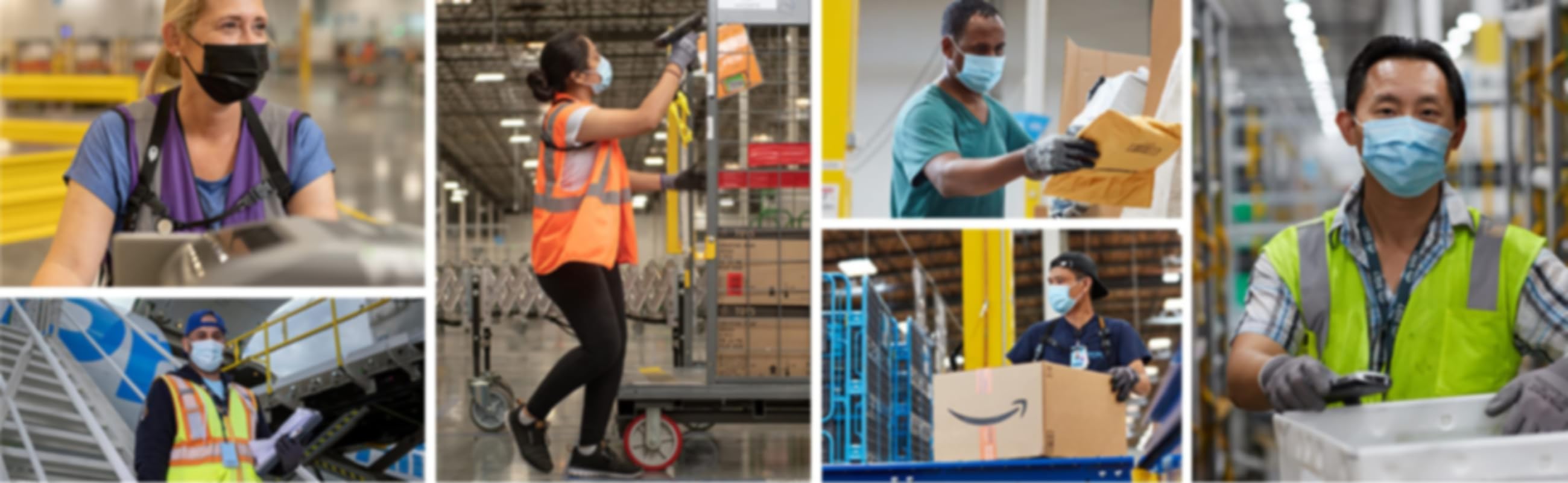 Amazon employees working