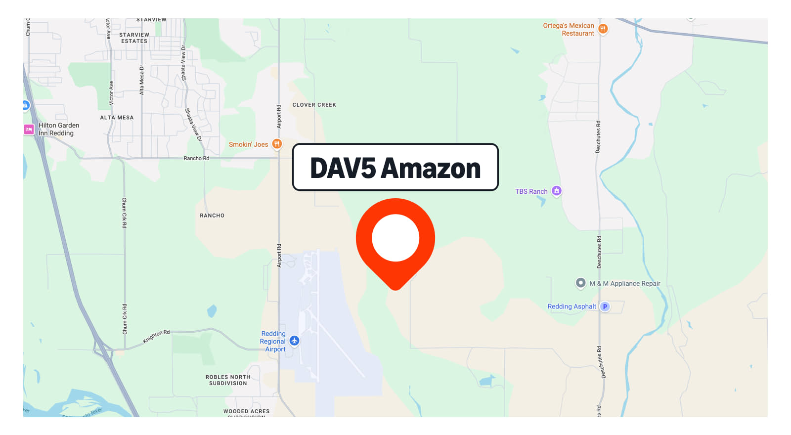 Map showing the location of the DAV5 Amazon site