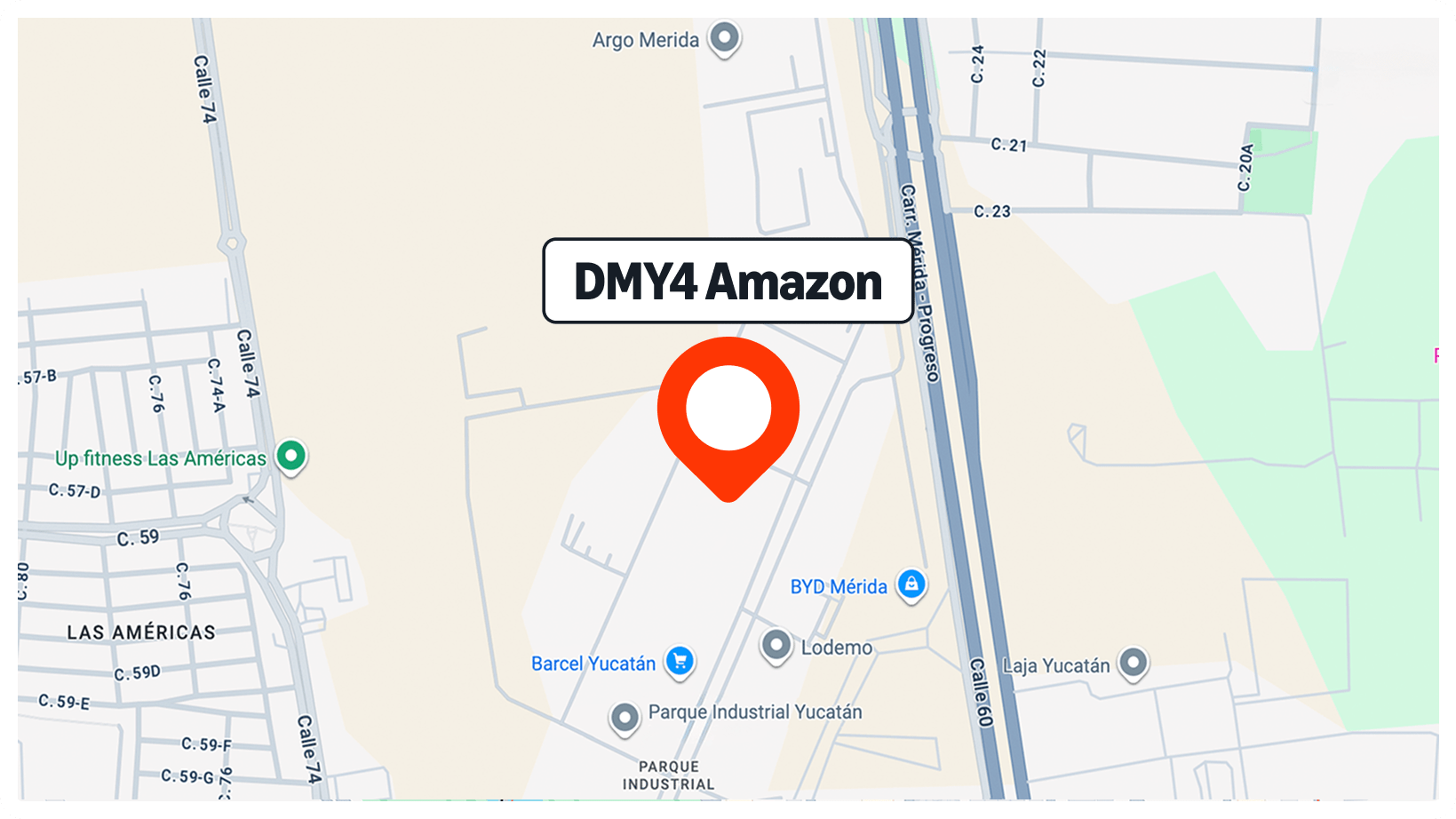 Mapa mostrando la ubicación de Amazon DMY4.