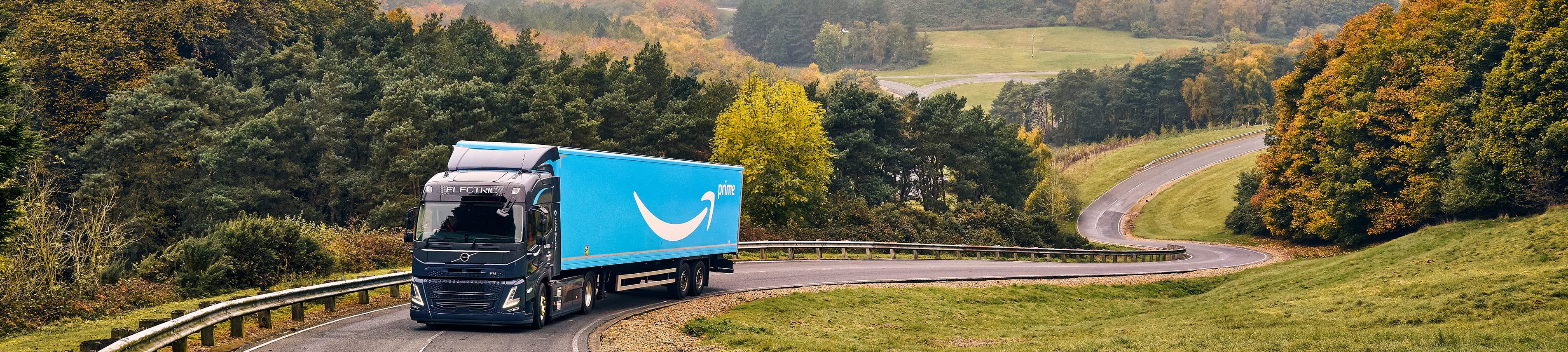 Amazon Freight truck on road