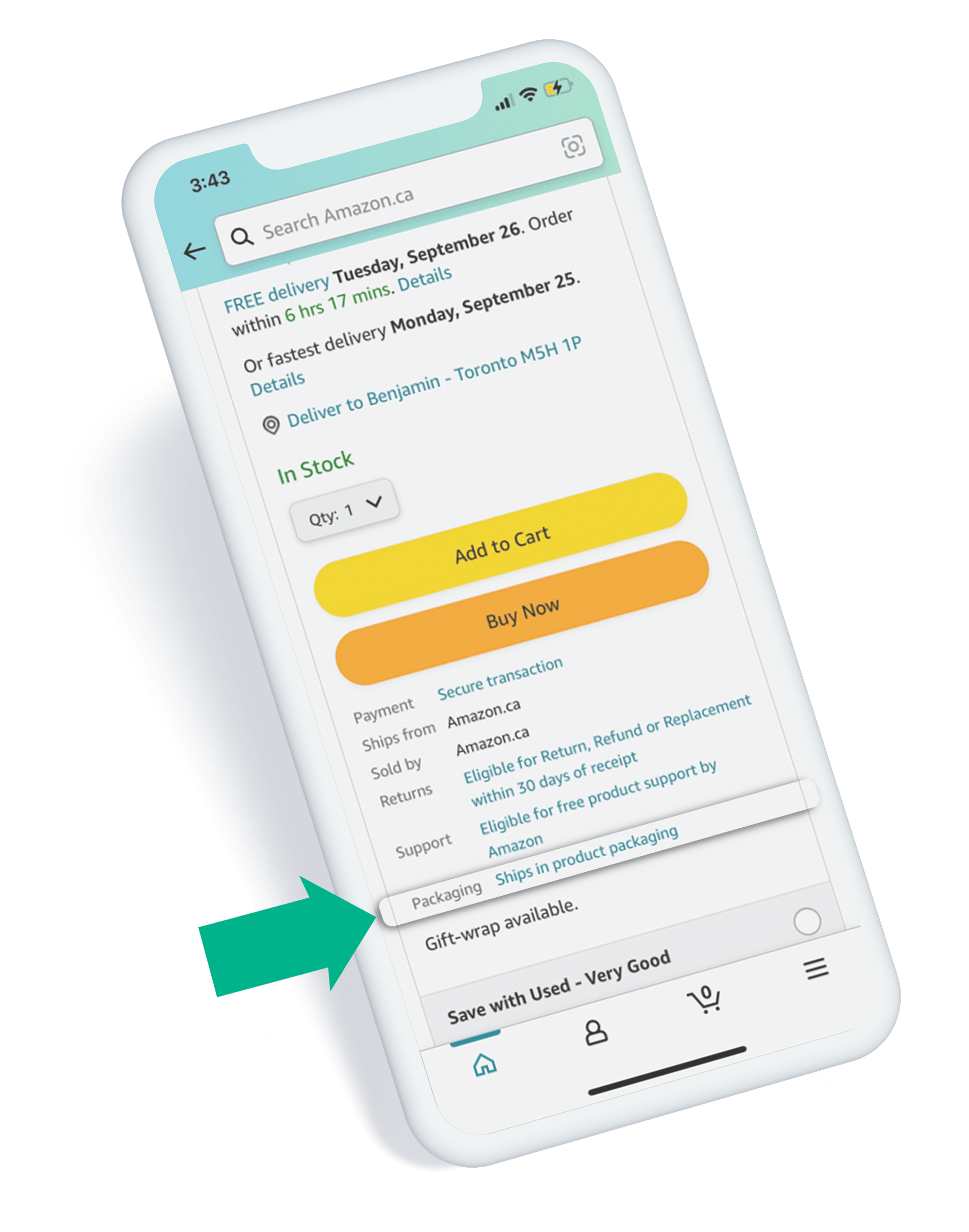 Amazon.ca PRIVACY & SECURITY Ships in Product Packaging