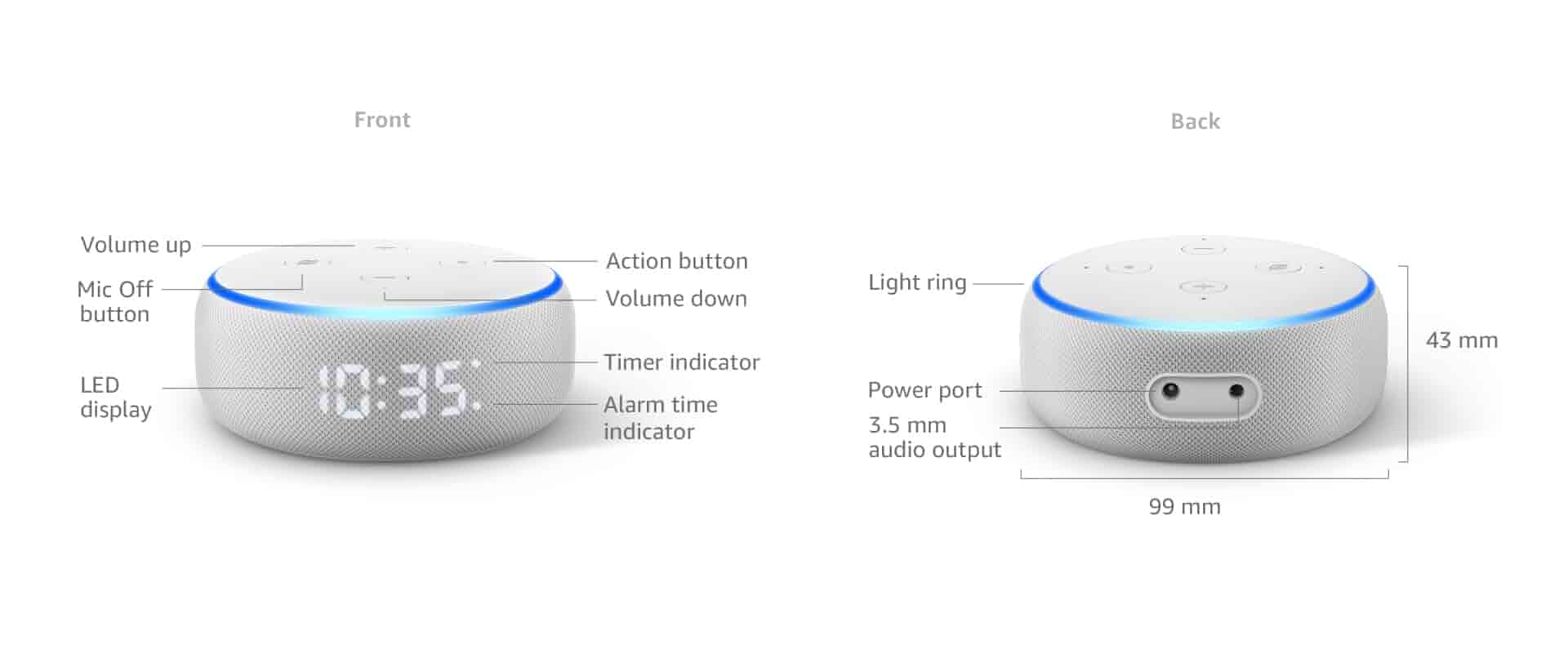 Allnew Echo Dot (3rd generation) Smart speaker with clock and Alexa