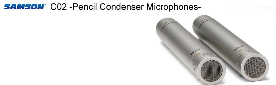 SAMSON サムソン C02 コンデンサーマイク 収音 ペンシル型 2PCS Amazon | SAMSON サムソン ペンシル型コンデンサマイク 2PCS PACK C02