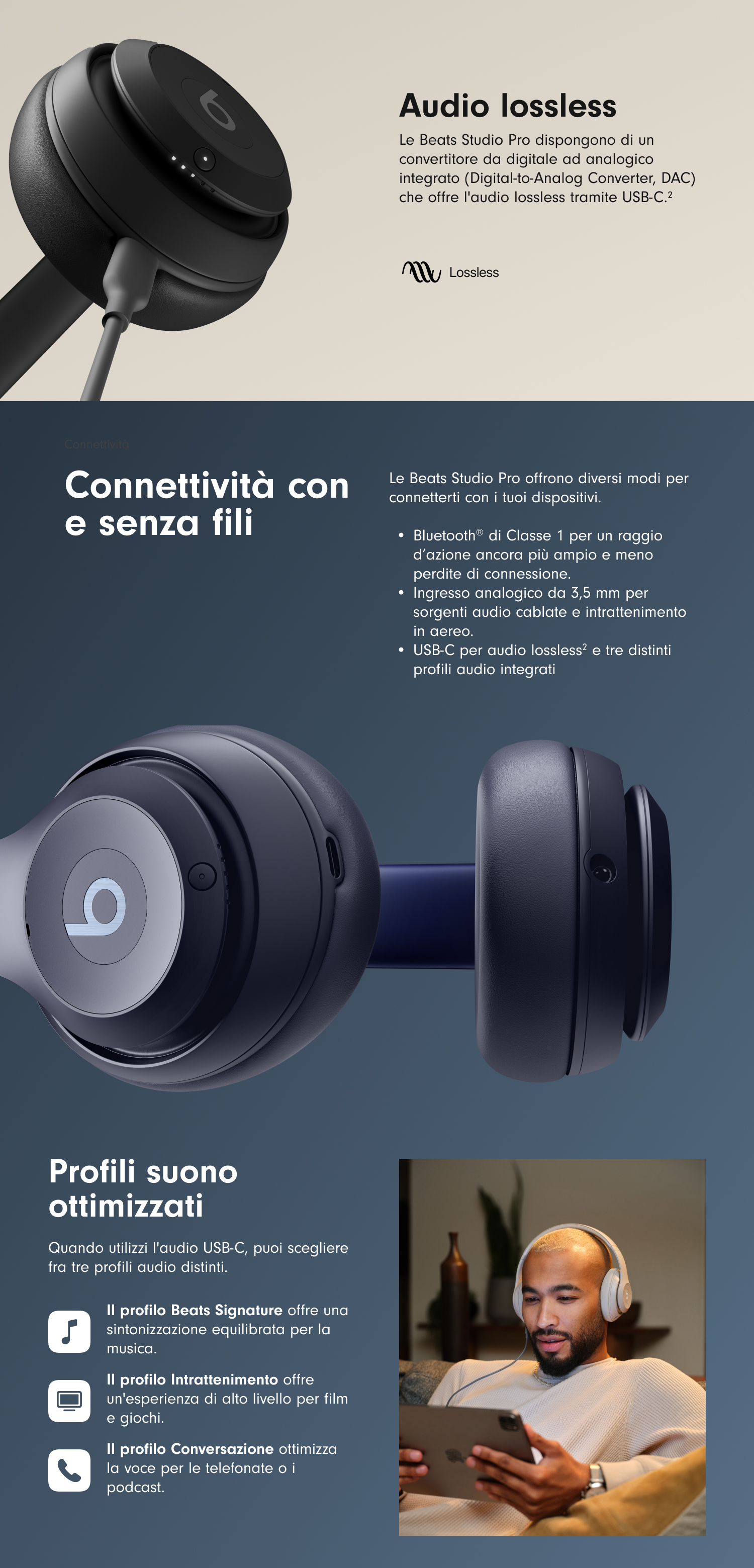 Beats Studio Pro - Cuffie Bluetooth wireless con cancellazione del ...