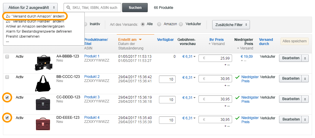 Amazon Filter Verkauf Und Versand Durch Amazon Wählen Sie die Option Versand durch Amazon