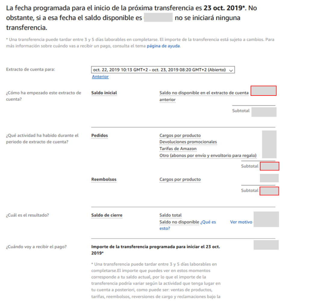 amazon pago por transferencia