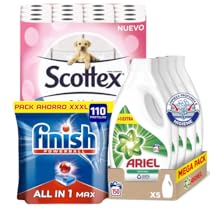 Packs de Finish, Ariel, Scottex y más