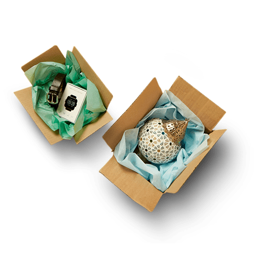 Products in boxes when you sell online