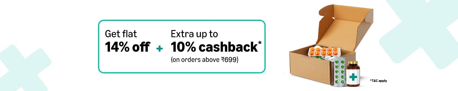 Prescription & OTC Medicines order : 12% Cashback upto 300, Min Order 2000